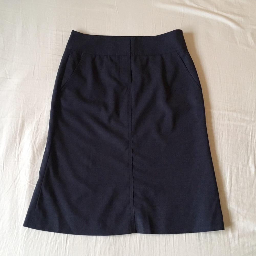Theory Wool Blend Pencil Skirt Blue-Gray 0 2 XS